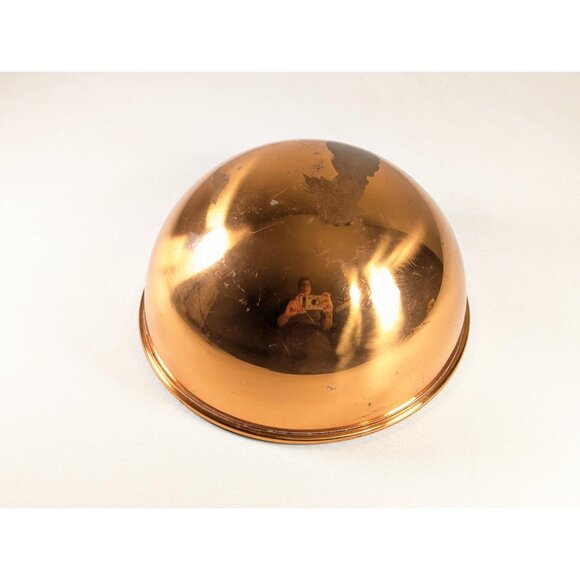 Vintage 8" copper mixing bowl, round bottom copper bowl vintage home decor, - Picture 8 of 10